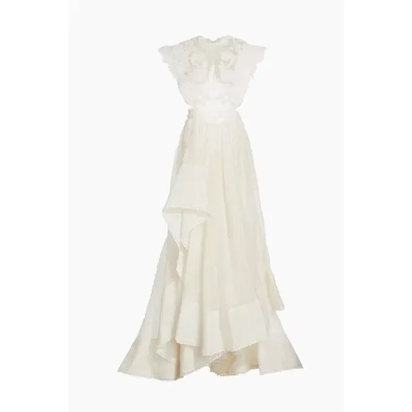 Zimmermann Tama Asymmetric Sequin-Embroidered Gown Size 3 / US 10 - Picture 8 of 15